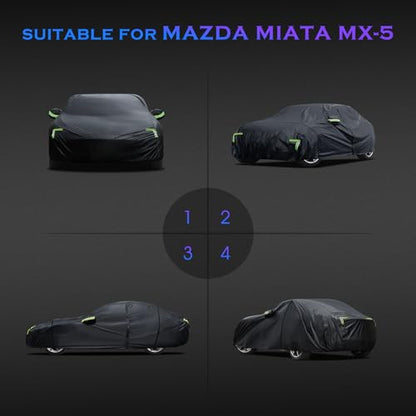 Car Cover Custom Fit for Mazda Miata MX (Fit for Mazda Miata MX-5 Black)