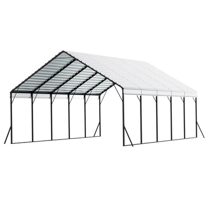 20x24 ft Heavy Duty Metal Carport (White / 20x24ft)