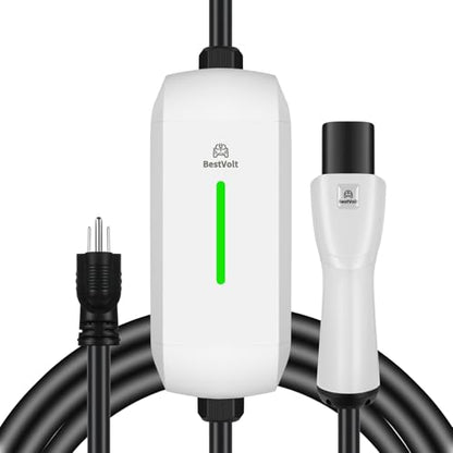Best Volt Electric Vehicle Portable Charger for Tesla (White / Nema 5-15 120V/16A)