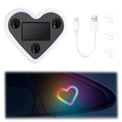 Heart Shaped Solar Powered Car LED Interior Ambient Light (Multicolor / 1PCS)