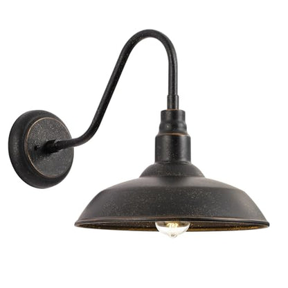 Gooseneck Outdoor Light Fixture (Bronze / 10" Dome)