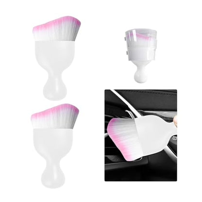 2 PCS Car Detailing Brush (White/White/Pink / 2 PCS)