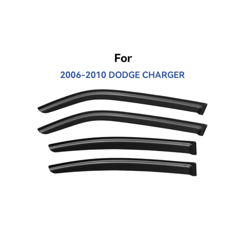 Window Visors Rain Guards for 2006 2007 2008 2009 2010 Dodge Charger (2006-2010 Dodge Charger)
