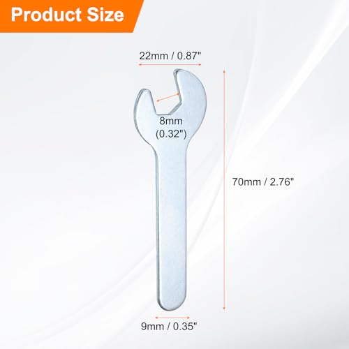 10pcs Small Wrench Open End Wrench 8x70x1.8mm Metric U (8x70x1.8mm)