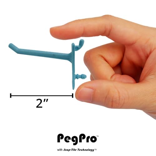 PegPro® 2" Hooks Kit for Standard “Wood Fiber” pegboard (2" Straight - 24 Count / Caribbean)