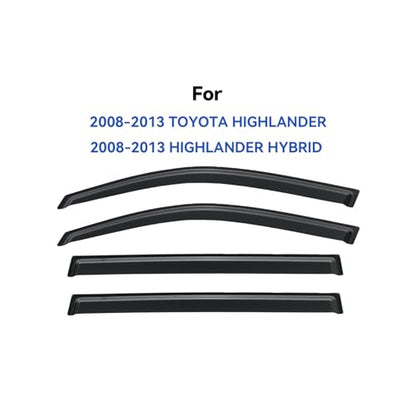 Window Visors Rain Guards for 2008 (2008-2013 Toyota Highlander)