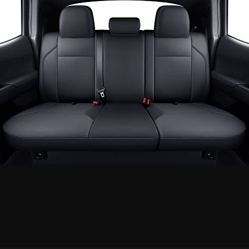 Rear Seat Covers Custom Fit for 2016 ((2016-2023 Crew) Rear Only / Black)