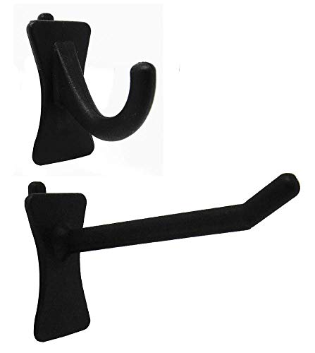 PegPro® J & 2" Hooks Kit for Standard “Wood Fiber” pegboard (J & 2" Hook - 50 Count / Black)