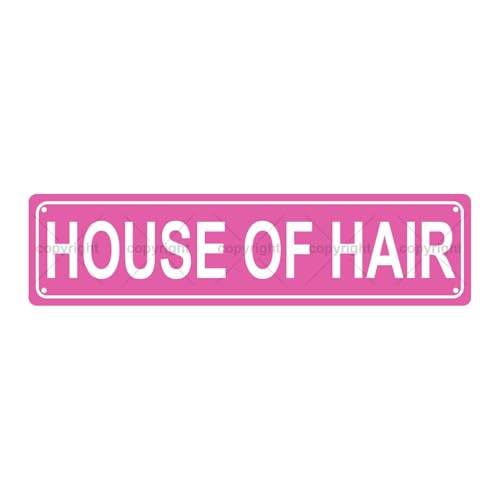 HOUSE OF HAIR SPACE Metal Tin Street Sign Bar Cafe Garage Cave Home Room Wall Bathroom Farmhouse Garden Porch Patio Decor (HOUSE OF HAIR)