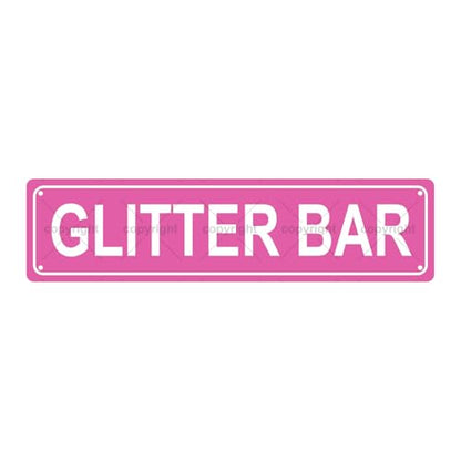 GLITTER BAR SPACE Metal Tin Street Sign Bar Cafe Garage Cave Home Room Wall Bathroom Farmhouse Garden Porch Patio Decor (GLITTER BAR)