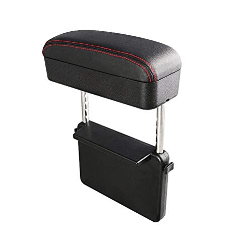 Car Armrest Box Adjustable Pad Refit Car Central Lift Armres Storage Organizer Box Arm Rest (Black red line)