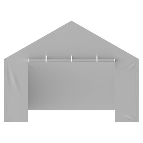 Carport Replacement Canopy Cover Side Wall 13 x 20 ft (Gray / 13x20ft)