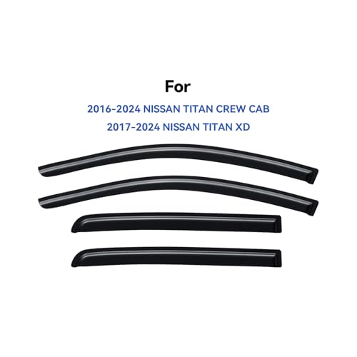 Window Visors Rain Guards for 2017 (2016-2024 Nissan Titan Crew Cab)