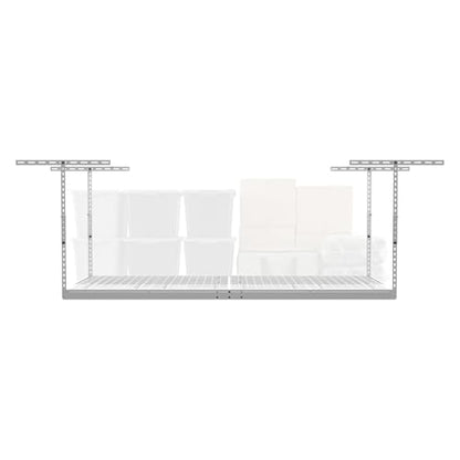 MonsterRax 4x8 Overhead Garage Storage Rack (White / 12"-21")