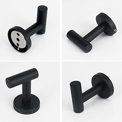 Bath Towel Hooks (Matte Black / 4 Pack)