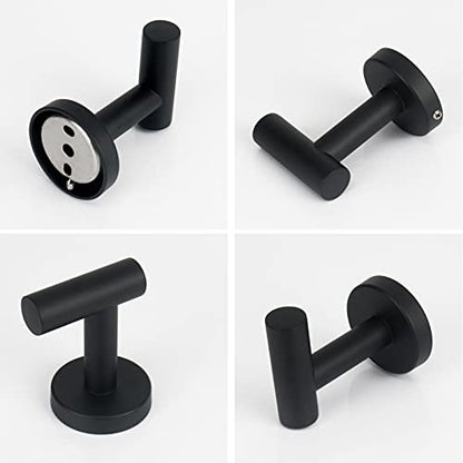 Bath Towel Hooks (Matte Black / 4 Pack)