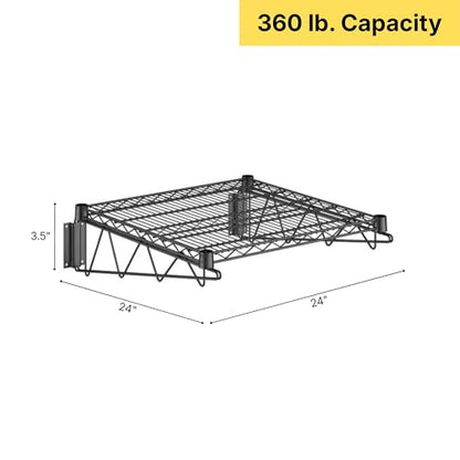 24" x 24" Black Epoxy Wire Wall Mount Shelf (Black / 24" x 24")