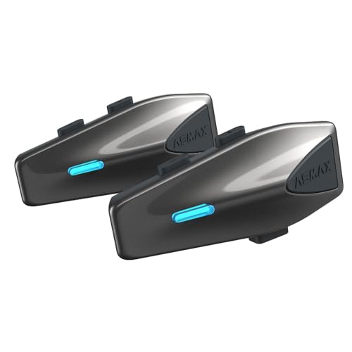 S1 Motorcycle Bluetooth Headset with Smart Voice Control (Gray-2 Pack)