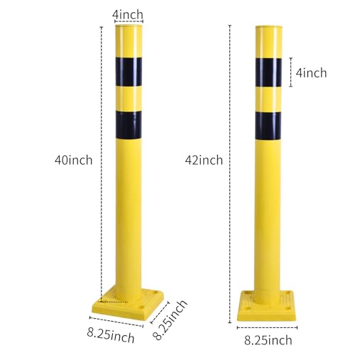 4 Pack 4" Diameter SpringBack Safety Bollard Post with 4 Anchor Bolts for Parking Garage (42"H 4Pack)