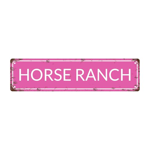 HORSE RANCH SPACE Metal Tin Street Sign Bar Cafe Garage Cave Home Room Wall Bathroom Farmhouse Garden Porch Patio Decor (HORSE RANCH)