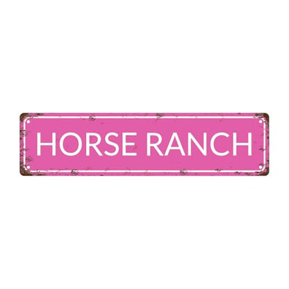 HORSE RANCH SPACE Metal Tin Street Sign Bar Cafe Garage Cave Home Room Wall Bathroom Farmhouse Garden Porch Patio Decor (HORSE RANCH)