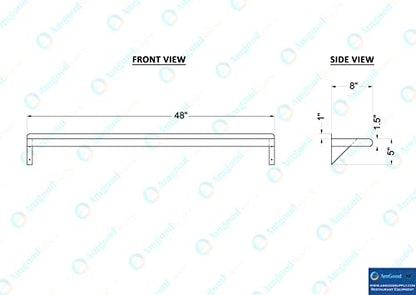 8 in. x 48 in. Stainless Steel Wall Mount Shelf (8 in. x 48 in.)