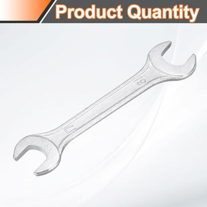 Double Open End Wrench 17mm x 19mm Metric 15 Degree Offset Angle Small Flat Head Wrench Galvanizing Open Ended Spanner for Automotive Repair Furniture Assembly (17mm x 19mm)