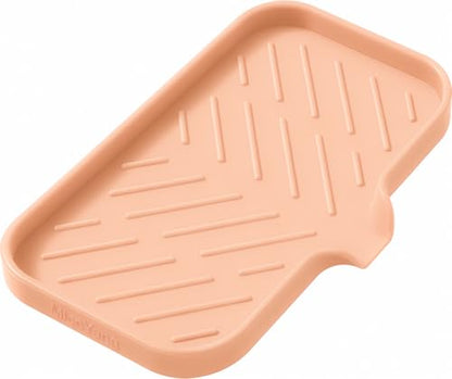 Silicone Soap Dish with Drain Spout (Pink / M(9.6"×5.3"))