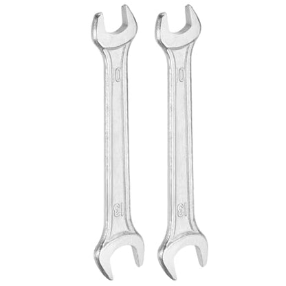 2pcs Double Open End Wrench 10mm x 12mm Metric 15 Degree Offset Angle Small Flat Head Wrench Galvanizing Open Ended Spanner for Automotive Repair Furniture Assembly (10mm x 12mm)