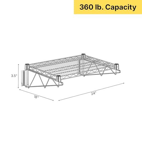 18" x 24" Chrome Wire Wall Mount Shelf (Chrome / 18" x 24")