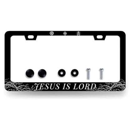 Jesus is Lord Stainless Steel Christian License Plate Frame 12.2 x 6.2 Inch (Jesus is Lord 01)