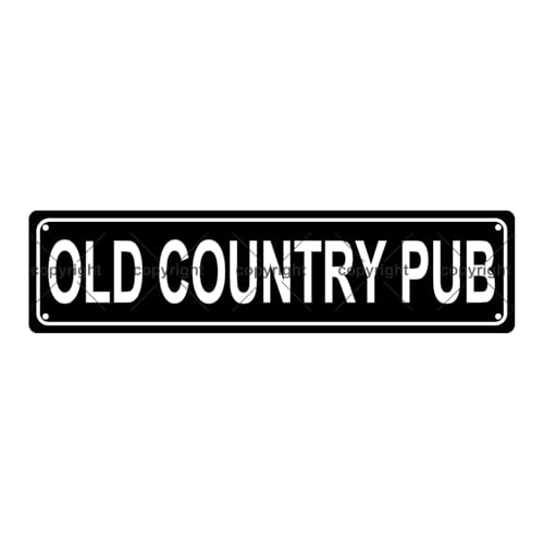 OLD COUNTRY PUB SPACE Metal Tin Street Sign Bar Cafe Garage Cave Home Room Wall Bathroom Farmhouse Garden Porch Patio Decor (OLD COUNTRY PUB)