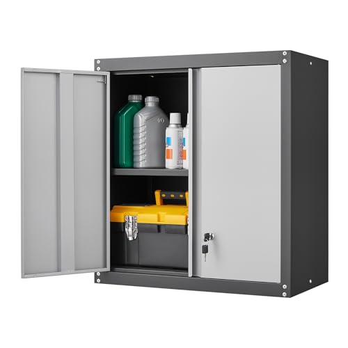 Lockable Storage Cabinet (28"H / Black & Grey)