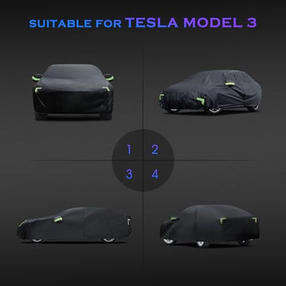Car Cover Custom Fit for Tesla Model 3 2017 (Fit for Tesla Model 3 Black)
