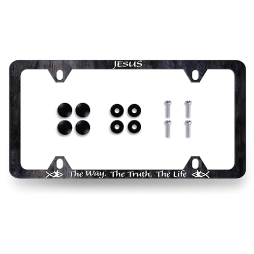 Jesus The Way The Truth The Life License Plate Frame 12.2 x 6.2 Inch (Jesus The Way The Truth The Life 01)