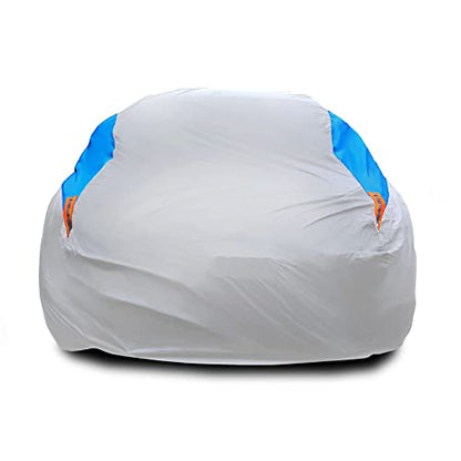 Waterproof Car Cover All Weather Snowproof UV Protection Windproof Outdoor Full car Cover (A0-Fit Sedan Length(Up to 153 inch） / Silvery)