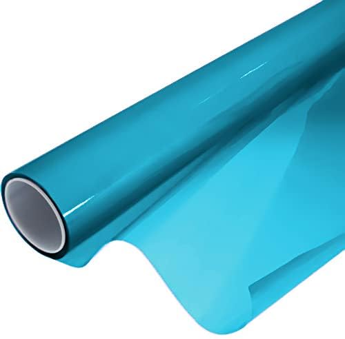 Extra Wide Headlight Taillight Vinyl Tint Wrap 16 Inch x 48 Inch Roll Including Yellow Detailer Squeegee & 2X Black Felt Edge (16" x 48" + toolkit / Dark Blue)