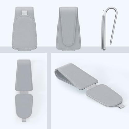 Magnetic Sunglass Holder for Car Visor (Light Gray)