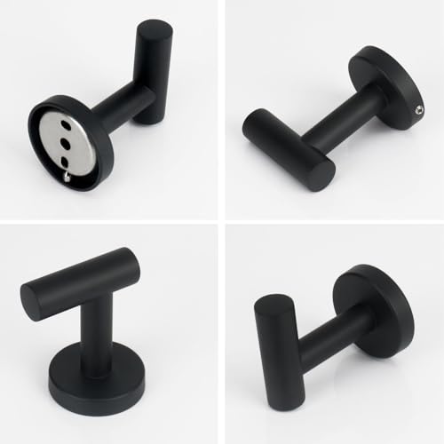Bath Towel Hooks (Matte Black / 8 Pack)