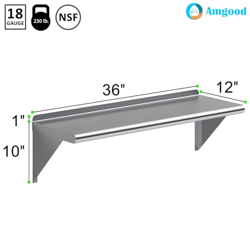12 in. x 36 in. Stainless Steel Wall Mount Shelf (12 in. x 36 in.)