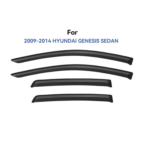 Window Visors Rain Guards for 2009 (2009-2014 Hyundai Genesis Sedan)