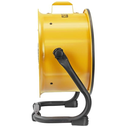 fans - 14”-Blade High-Velocity Drum Fan Industrial Grade (Yellow, 2-in-1): 2,300 CFM, 4-Speed, 360 Degree Adjustable Drum Head, Dual Ball Bearing Motor with Die-Cast Cover (HVD-14AC) (Yellow / Floor)