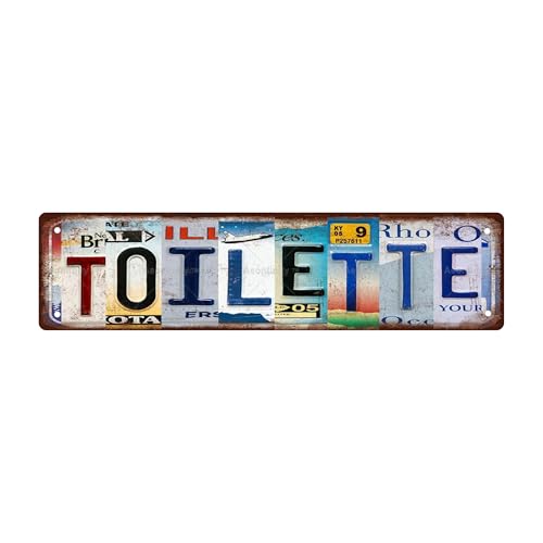 TOILETTE Vintage Metal Tin Street Sign Bar Cafe Garage Cave Home Room Wall Bathroom Farmhouse Garden Porch Patio Decor (TOILETTE)