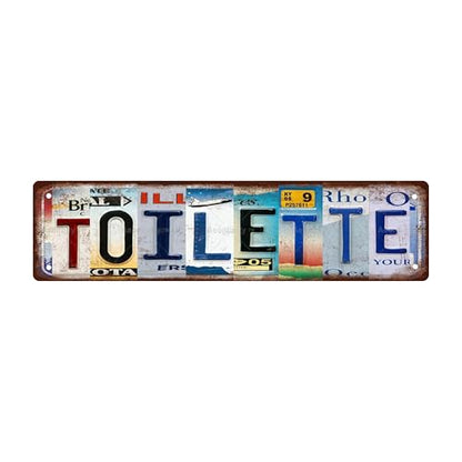 TOILETTE Vintage Metal Tin Street Sign Bar Cafe Garage Cave Home Room Wall Bathroom Farmhouse Garden Porch Patio Decor (TOILETTE)