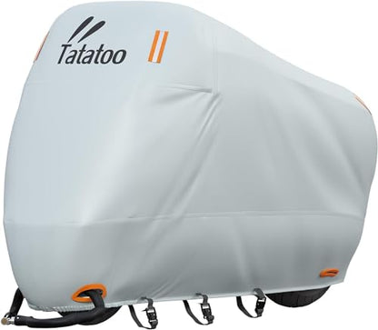 Heavy Duty Motorcycle Cover Waterproof Outdoor Storage Fits Up to 86.6" (Silver / 86.6")