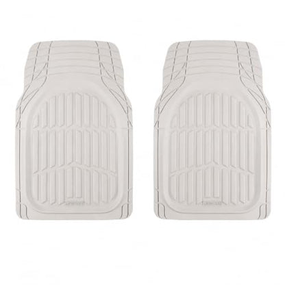 MotorTrend FlexTough White Car Floor Mats Rubber All Weather Automotive 2pc (2pc Front (Sedan, Compact) / White)