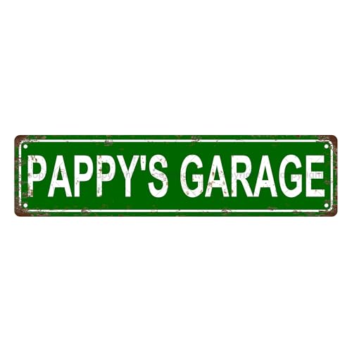 PAPPY'S GARAGE SPACE Metal Tin Street Sign Bar Cafe Garage Cave Home Room Wall Bathroom Farmhouse Garden Porch Patio Decor (PAPPY'S GARAGE)
