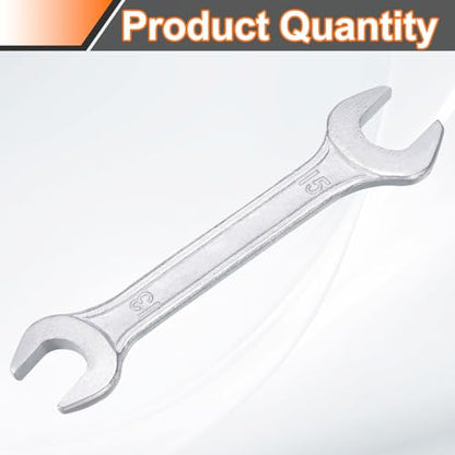 Double Open End Wrench 13mm x 15mm Metric 15 Degree Offset Angle Small Flat Head Wrench Galvanizing Open Ended Spanner for Automotive Repair Furniture Assembly (13mm x 15mm)