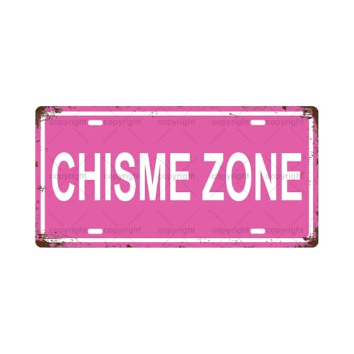 CHISME ZONE SPACE Metal Tin Sign License Plate Bar Cafe Garage Cave Home Room Wall Bathroom Farmhouse Garden Porch Patio Decor (CHISME ZONE)