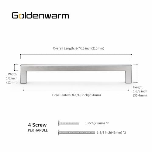 10 Pack 8 Inch Brushed Nickel Cabinet Pulls Kitchen Handles (Brushed Nickel / 8 Inch Hole Centers)
